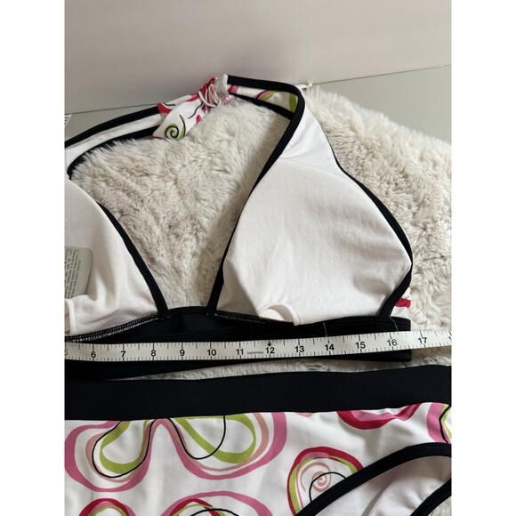 Spiegel 2 Piece Bikini Set String Halter New With Tags Mod Retro Swirl Size 18 - Picture 12 of 12